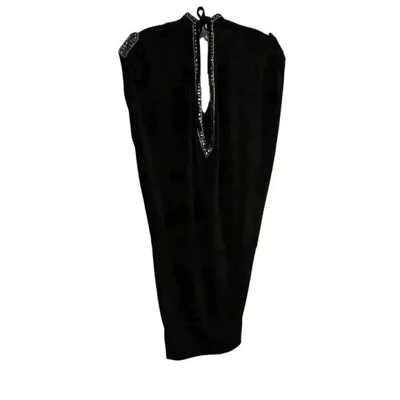 Moda International XS Black Sleeveless Dress Beaded Trim Party Cocktail - Picture 5 of 13